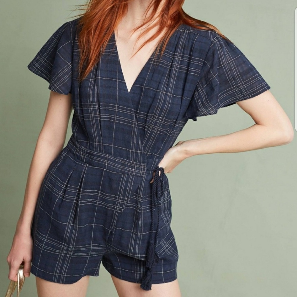 Anthropologie GREYLIN Woman Linen Shorts Romper Size Large - Picture 9 of 9